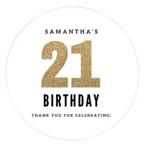21st Birthday candle with personalised label design - 6oz - All things Party and Birthday