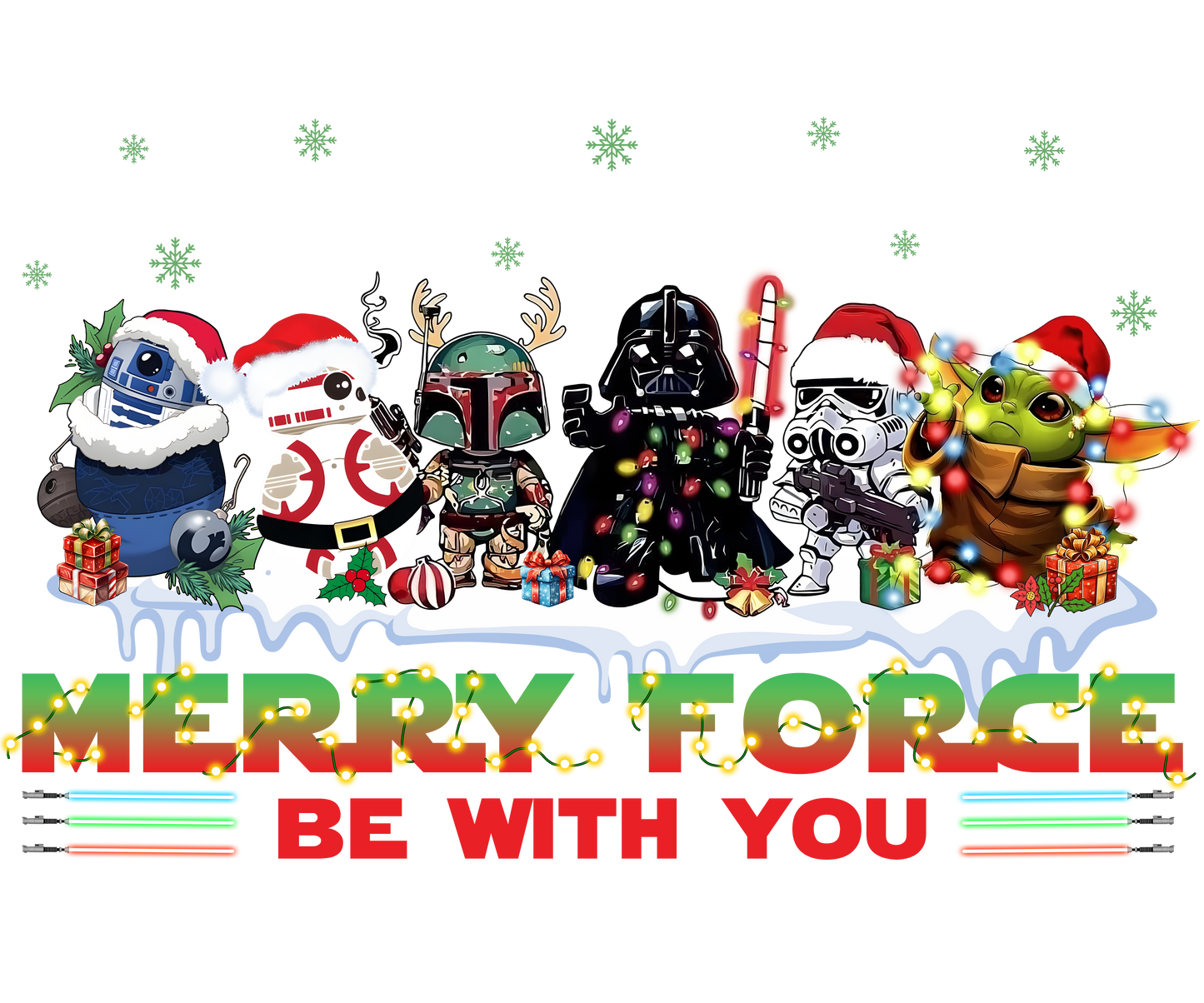 Merry Force be with you DTF print - Dtf and UV Dtf Prints