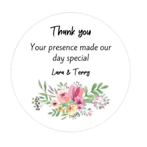 Personalized thank you candle tin bouquet design - 4oz - Wedding