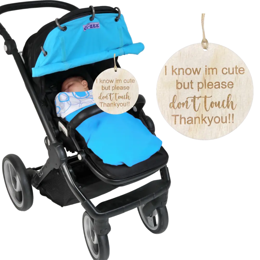 Pram capsule tags - I know im cute but please don’t touch - All Things Baby