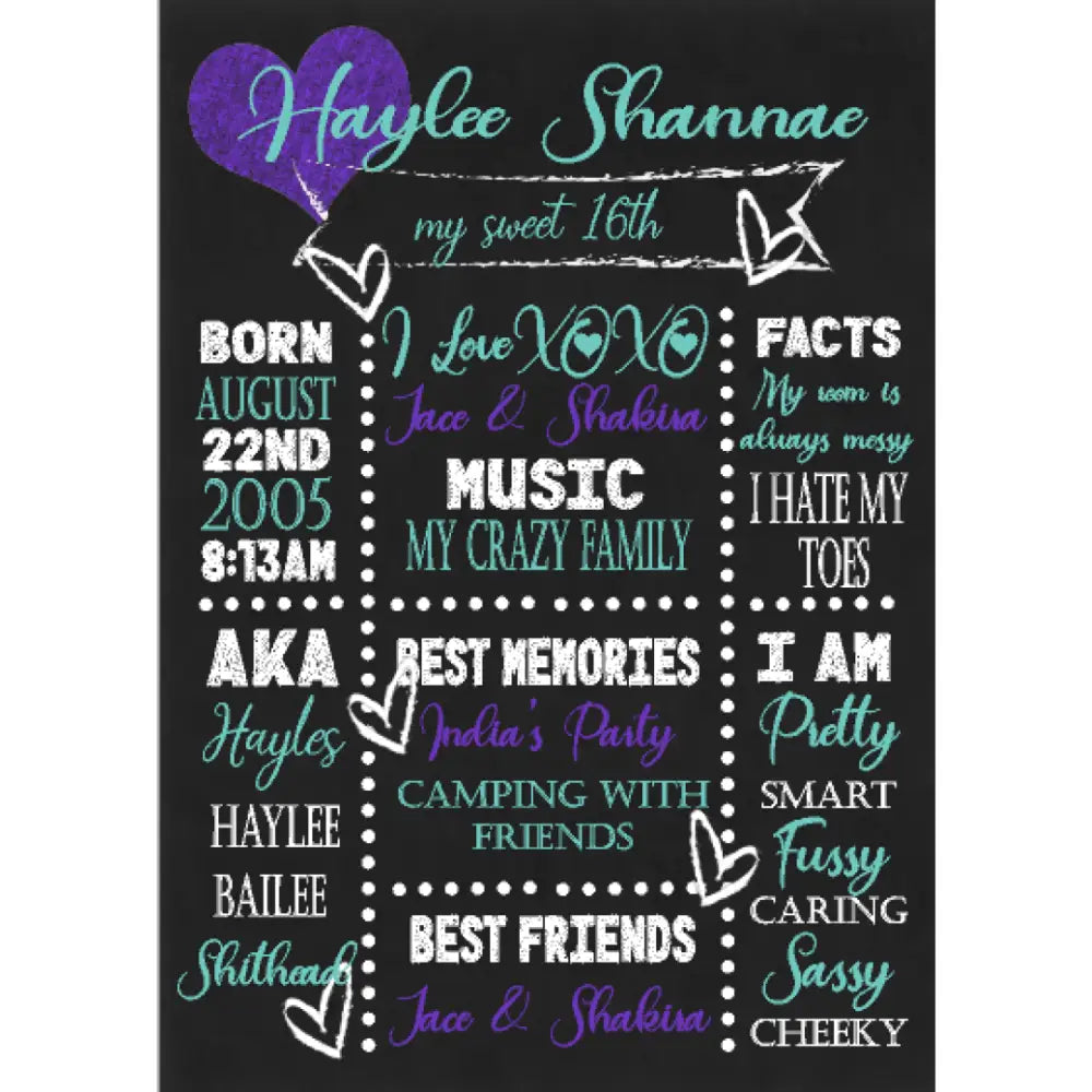 16th Birthday Print framed print - A3 - All things Party and Birthday