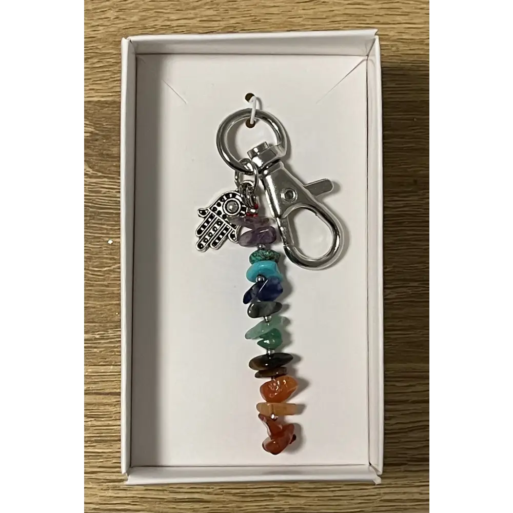 7 Chakra Crystal keyring - beads - All Things Crystals