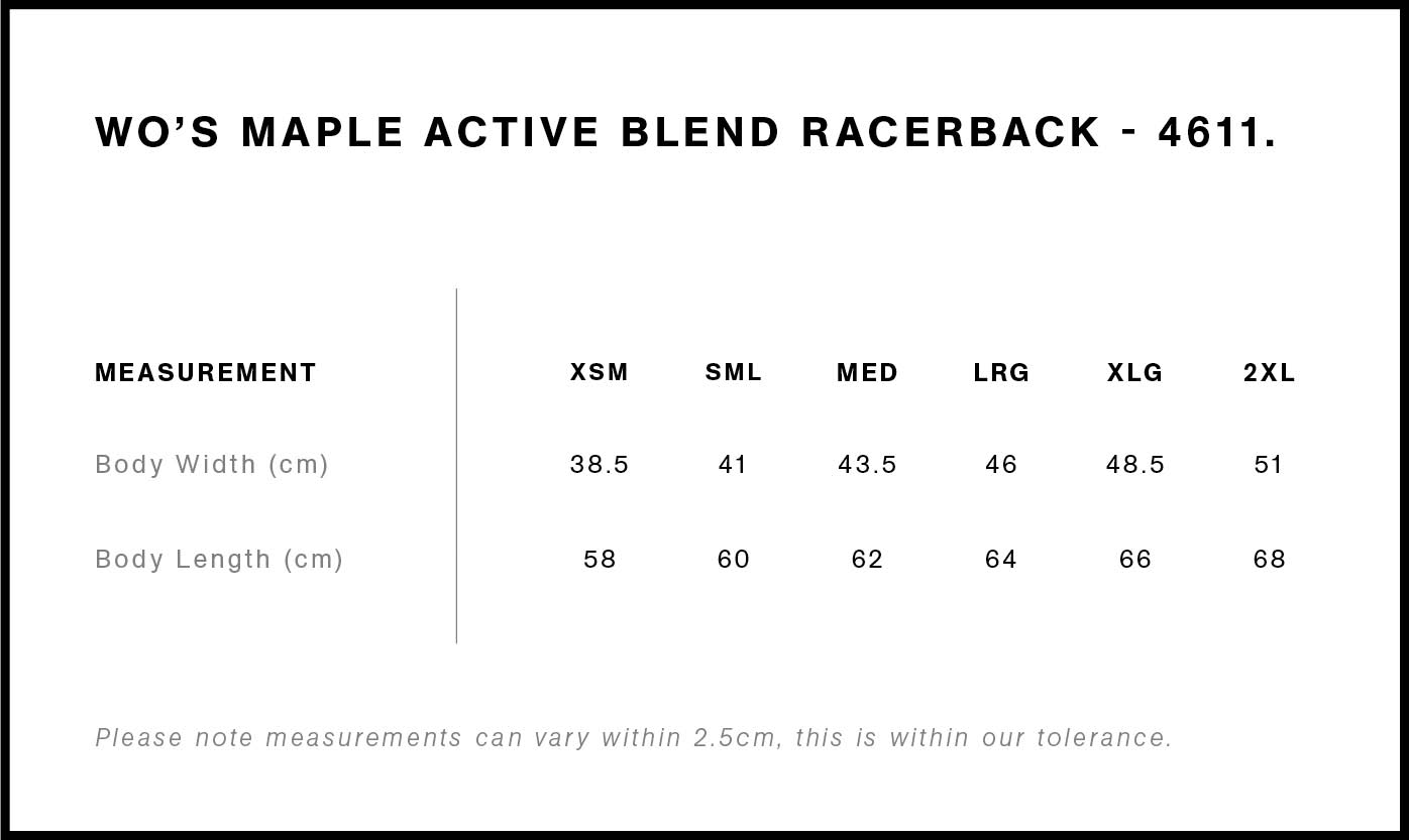 Sizing charts