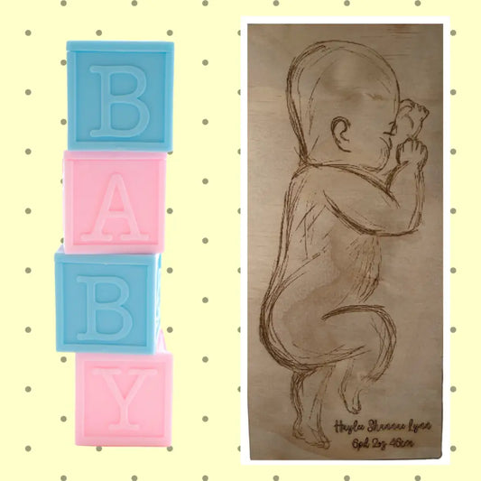 Baby scale engraved picture with details. - All Things Baby