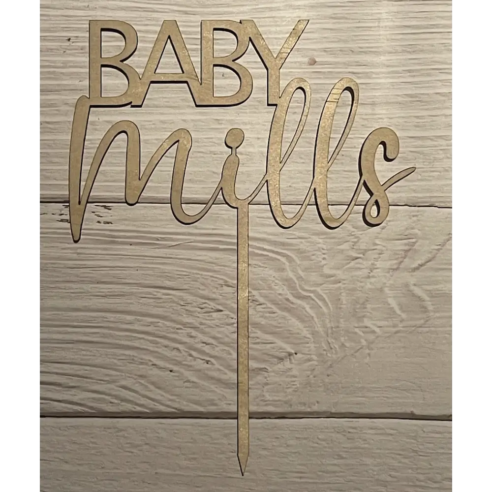 Baby shower cake topper Acrylic - Black / Gloss Acrylic - All things Party and Birthday