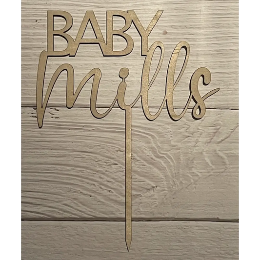 Baby shower cake topper Acrylic - Black / Gloss Acrylic - All things Party and Birthday