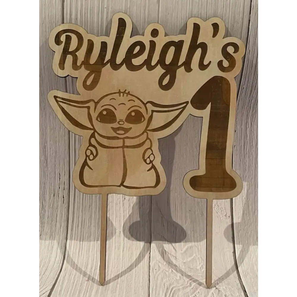 Baby Yoda inspired cake topper - All things Party and Birthday