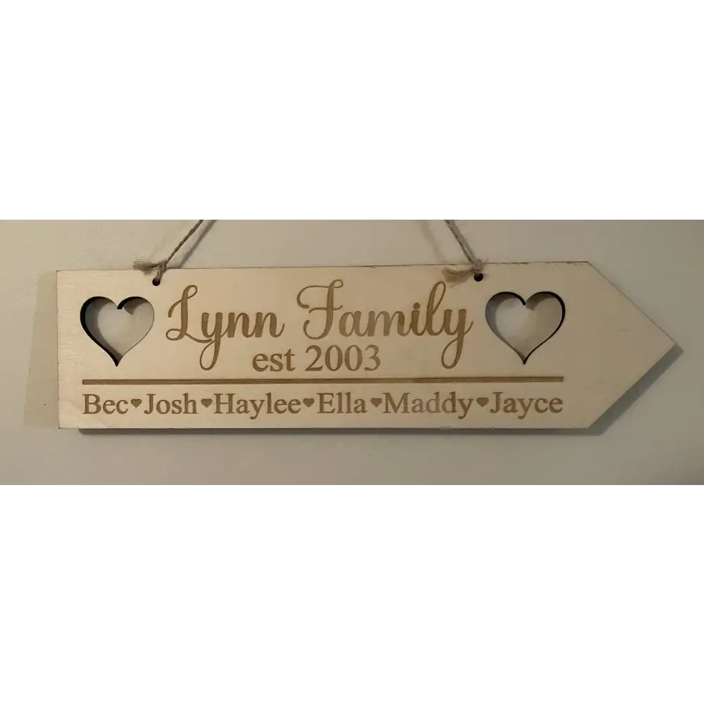 beautiful engraved family sign - All Products