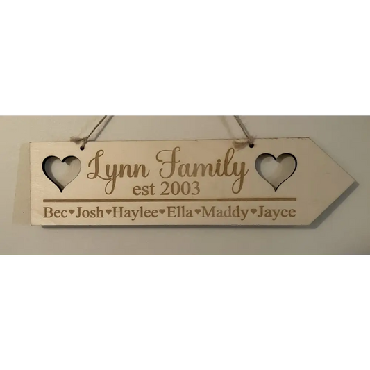 beautiful engraved family sign - All Products