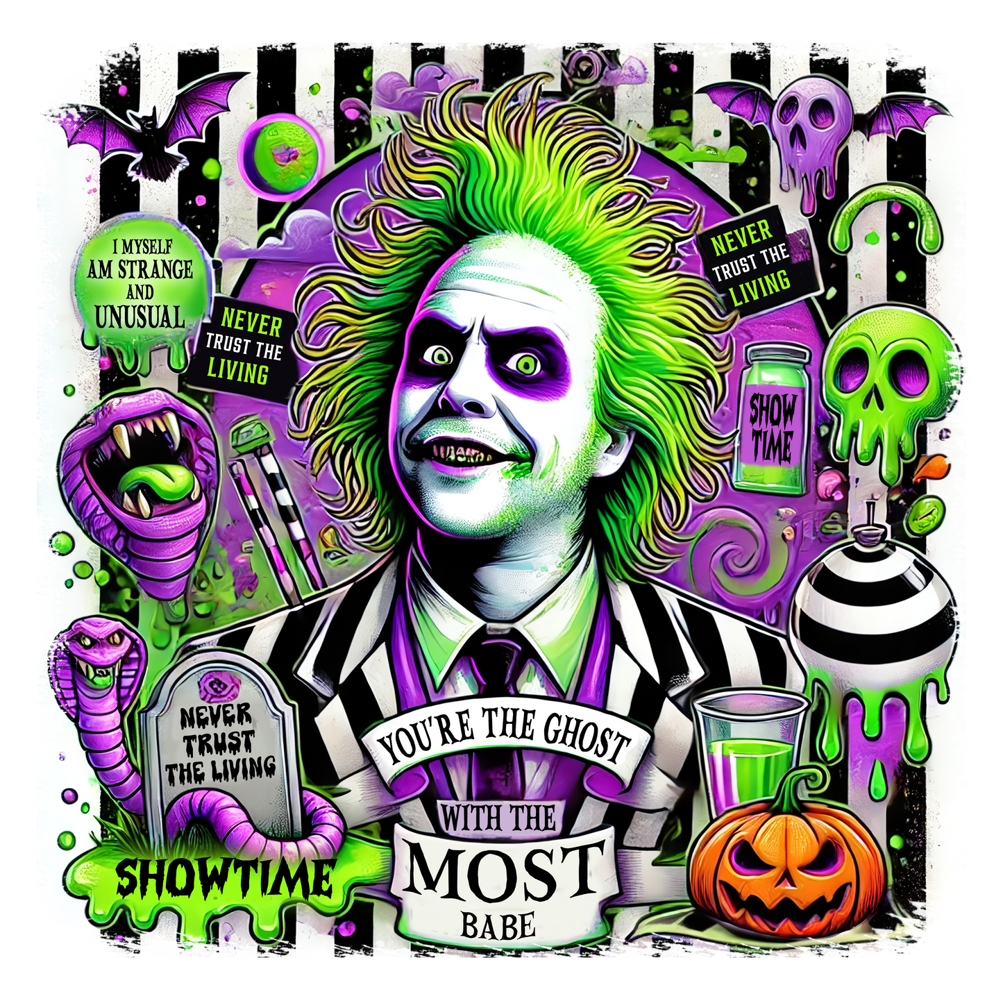 Bettle Juice Ghost with the most babe DTF print - Dtf and UV Dtf Prints