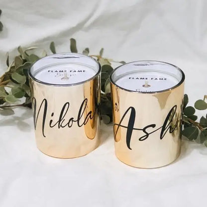 Bridesmaid Candle with personalised Decal - Wedding