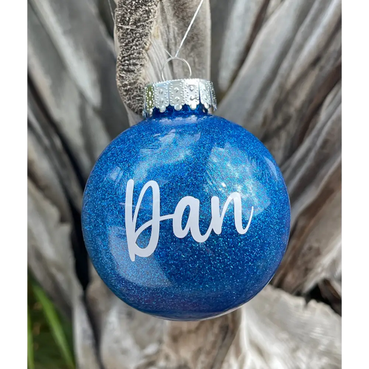 Christmas Glitter Baubles - kingfisher - Christmas