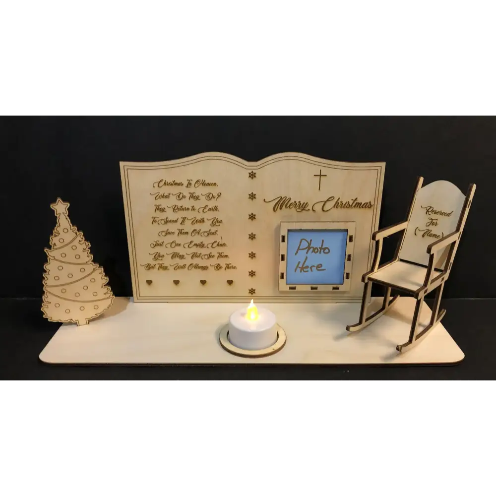 Christmas in heaven Plaque - 2 chairs - Christmas