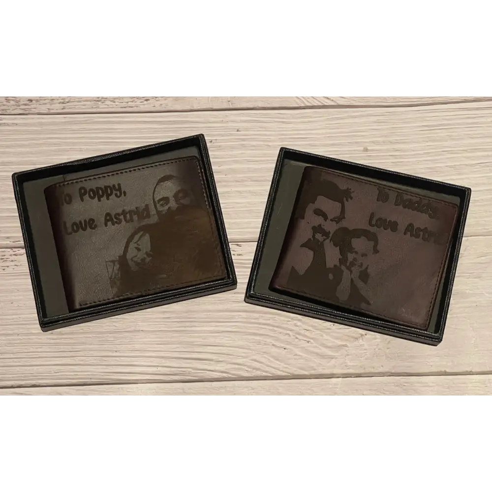 Engraved photo wallet with name - Photo on the front only - Valentines Day