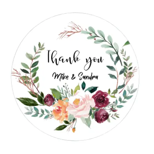 Floral design - Thank you candles for weddings - 4oz - Wedding