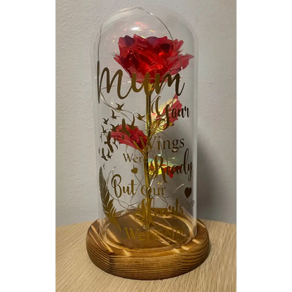 Glass dome with flower and lights - Memorial