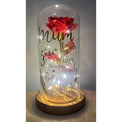 Glass dome with flower and lights - Memorial