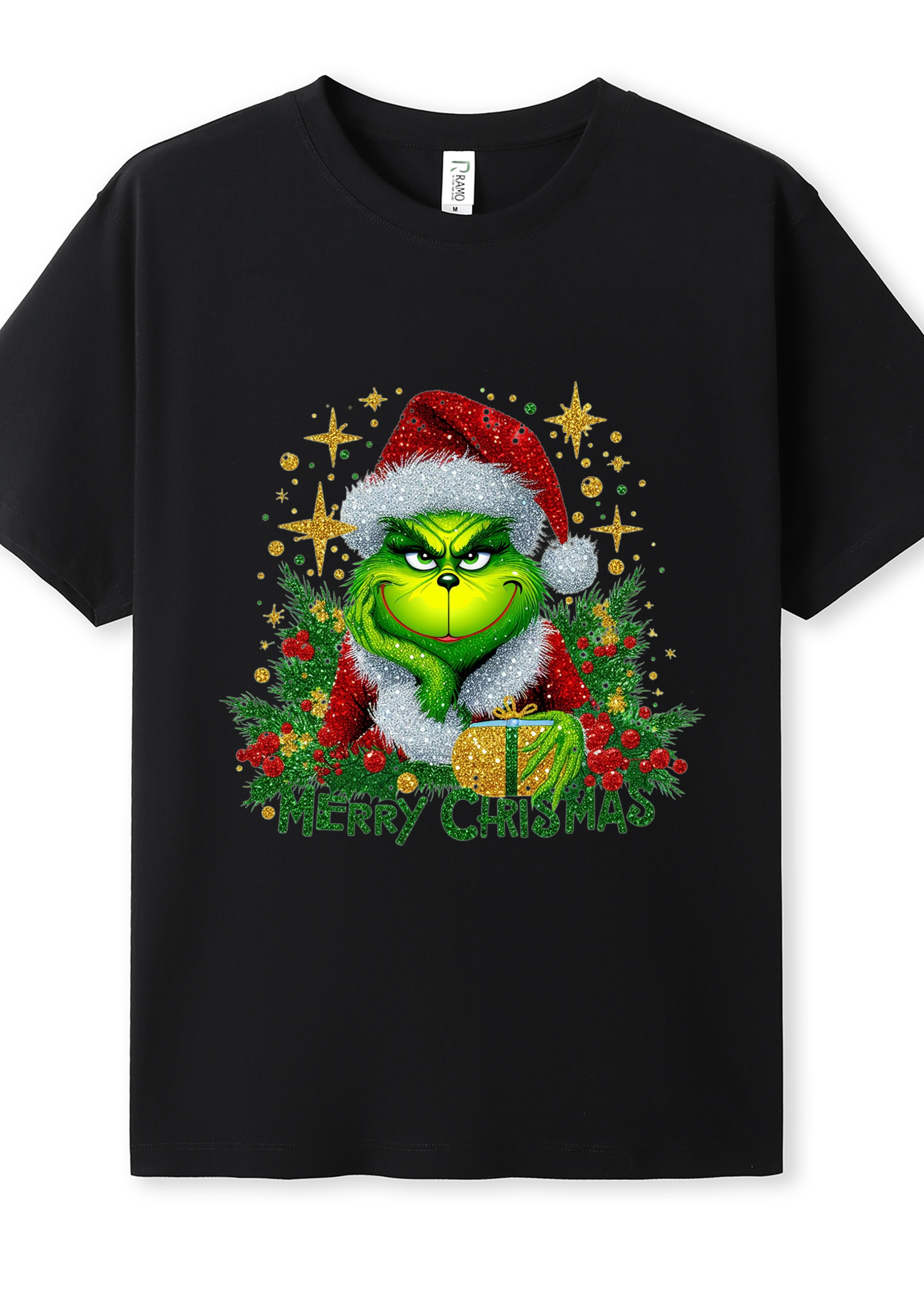 Glitter Grinch DTF print - Dtf and UV Dtf Prints