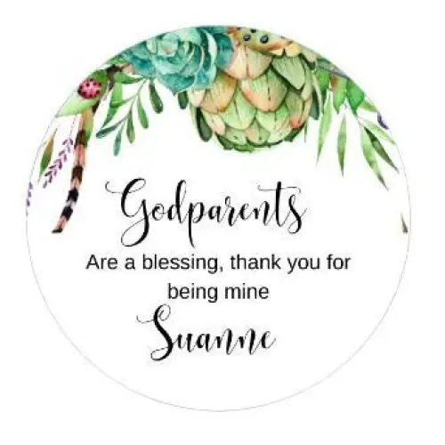 Godmother thank you candle - succulent label design - 4oz - Medium - Candles