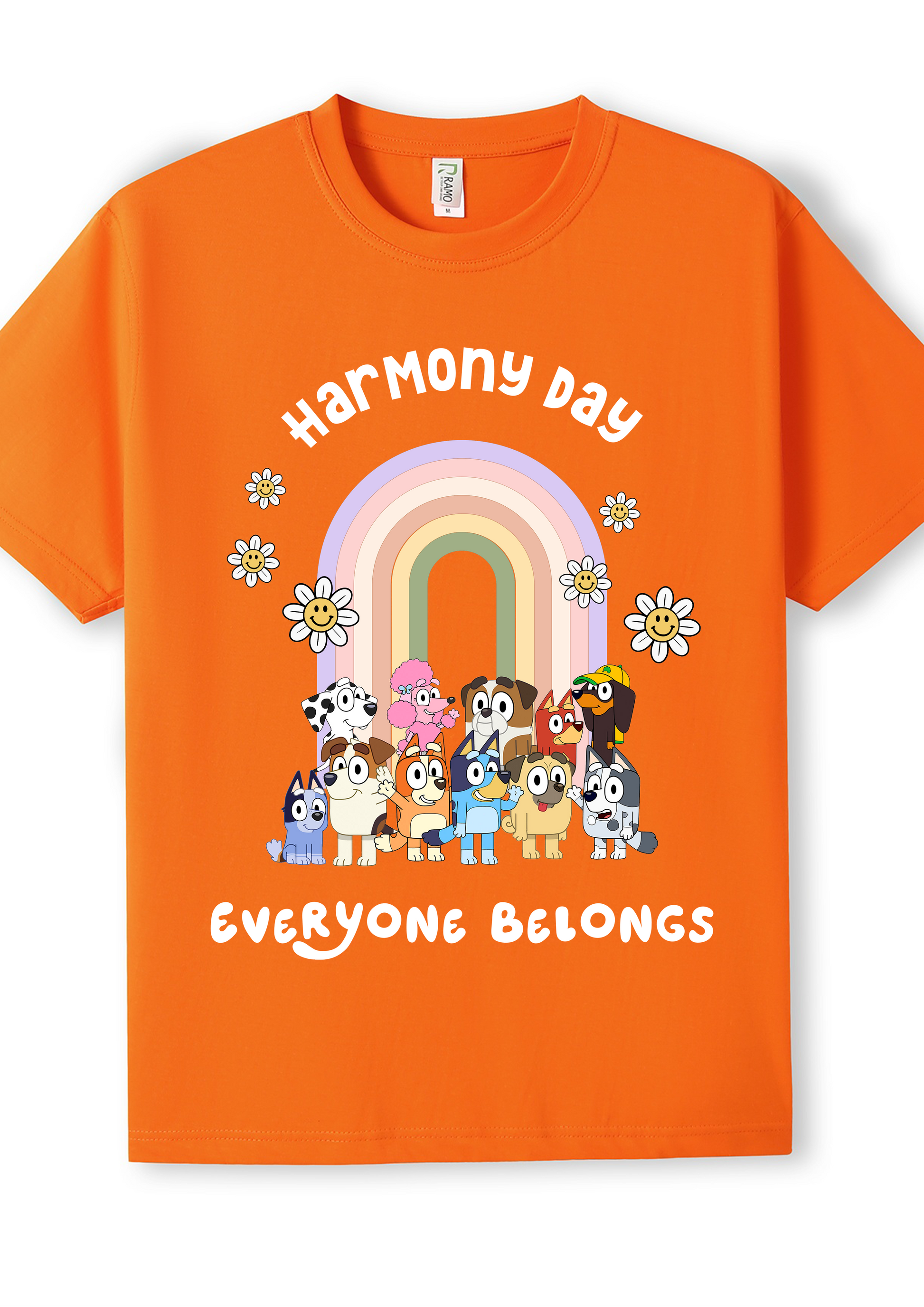 Harmony day rainbow bluey t-shirt - Clothing