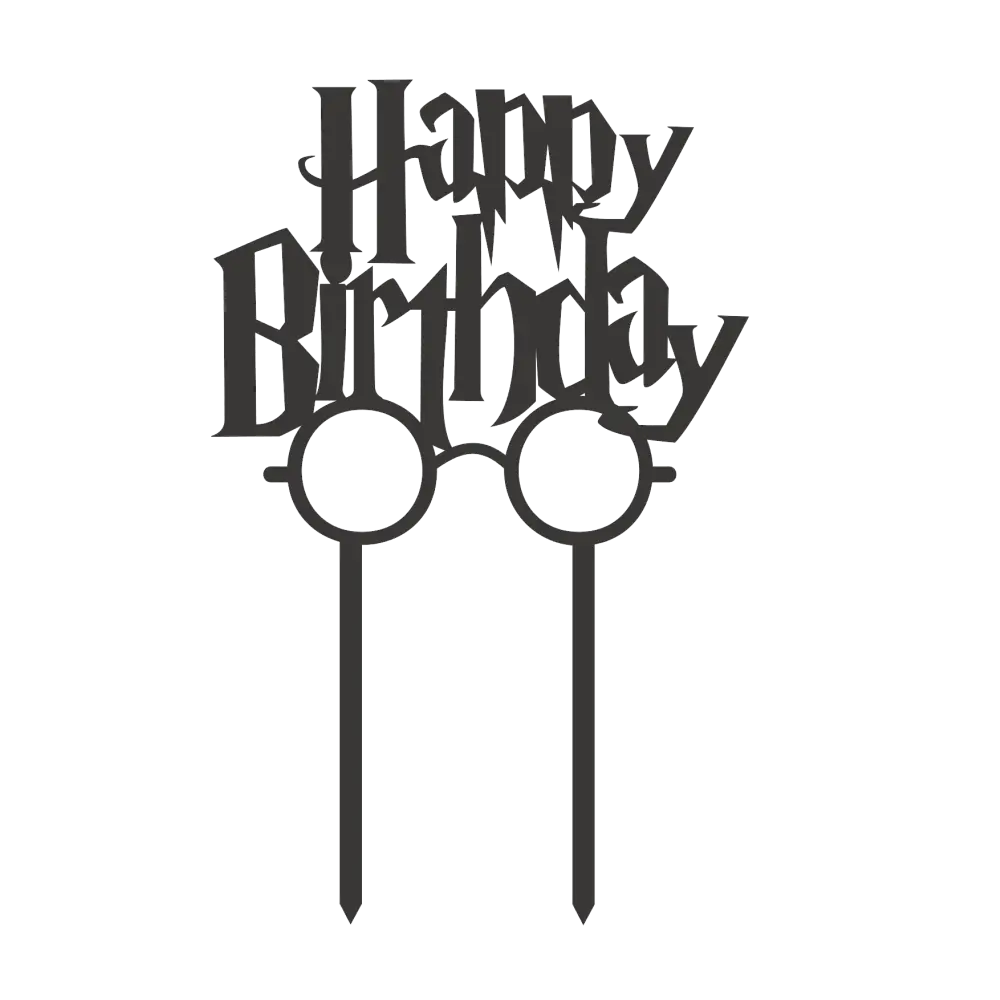 Harry Potter inspired Acrylic cake topper - Black / Gloss Acrylic - All things Party and Birthday