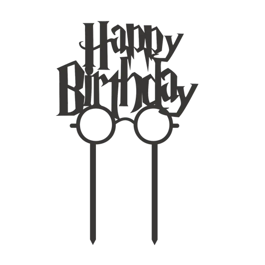 Harry Potter inspired Acrylic cake topper - Black / Gloss Acrylic - All things Party and Birthday