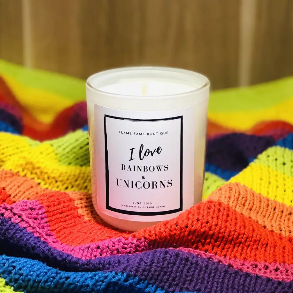 I Love Unicorns and Rainbows Scented Candle - Candles