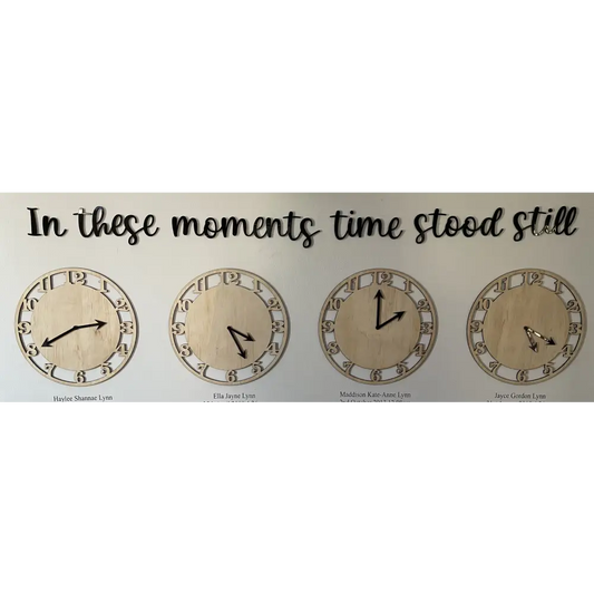 In these moments time stood still wall display - 2 clocks - All Things Baby