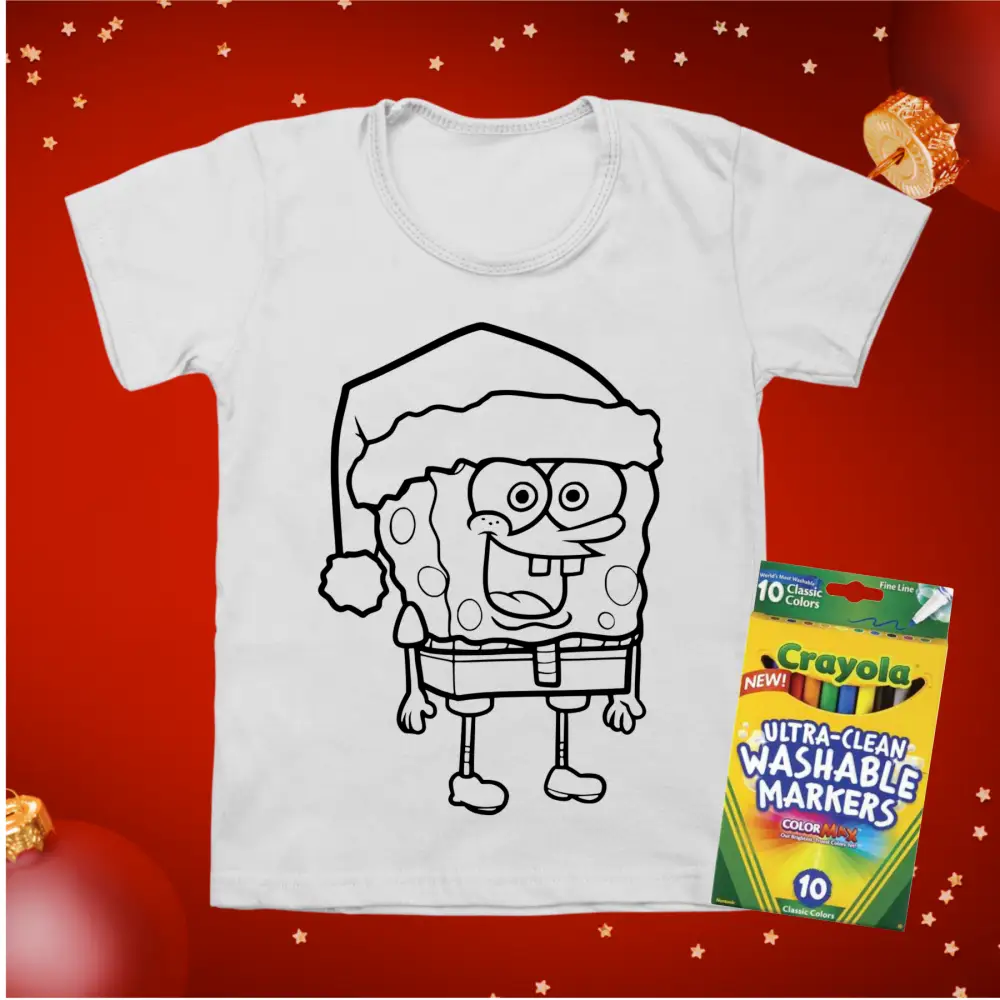 Kids Christmas colouring in t-shirts - Christmas