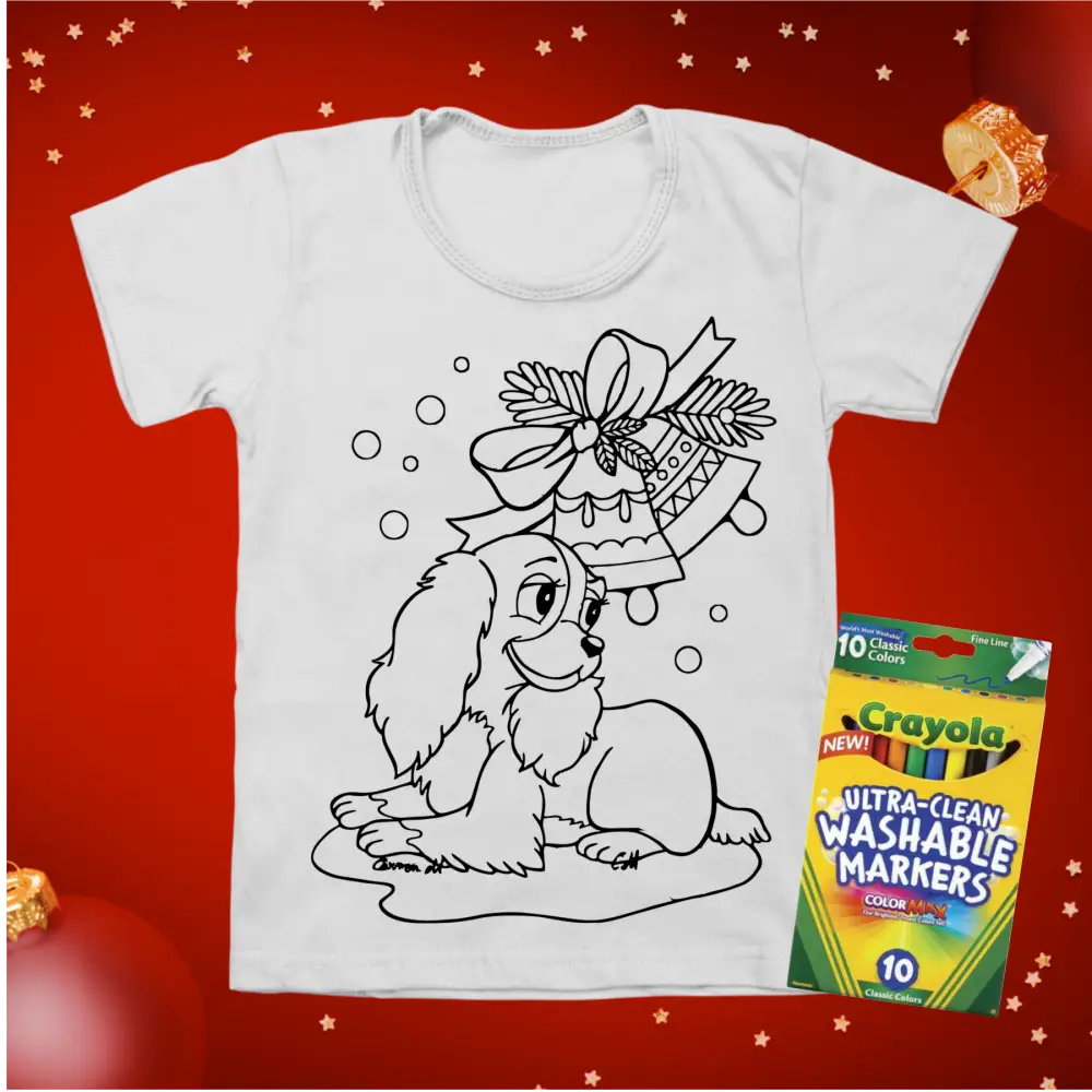 Kids Christmas colouring in t-shirts - Christmas