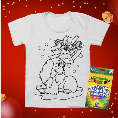 Kids Christmas colouring in t-shirts - Christmas