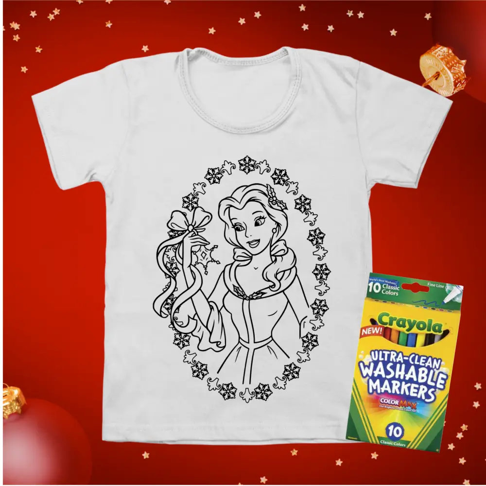 Kids Christmas colouring in t-shirts - Christmas