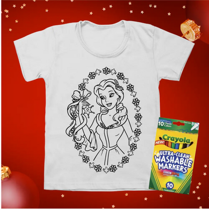 Kids Christmas colouring in t-shirts - Christmas