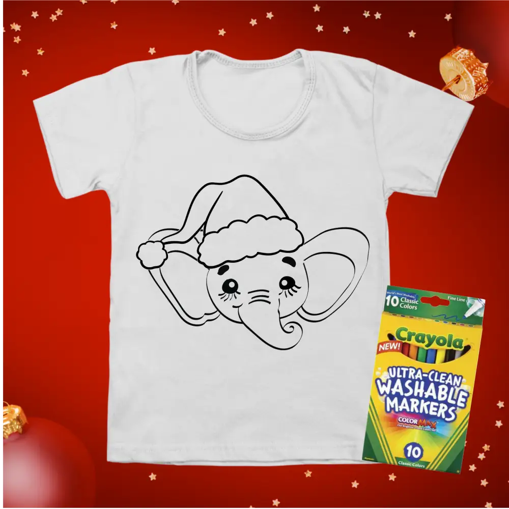 Kids Christmas colouring in t-shirts - Christmas