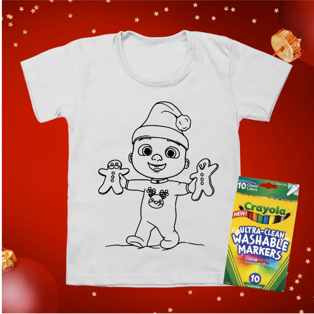 Kids Christmas colouring in t-shirts - Christmas