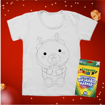 Kids Christmas colouring in t-shirts - Christmas