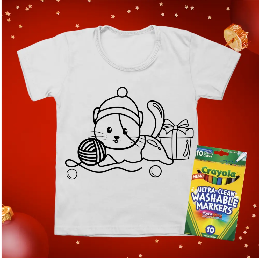 Kids Christmas colouring in t-shirts - Christmas