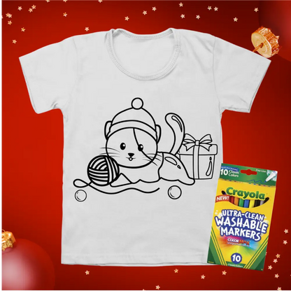 Kids Christmas colouring in t-shirts - Christmas