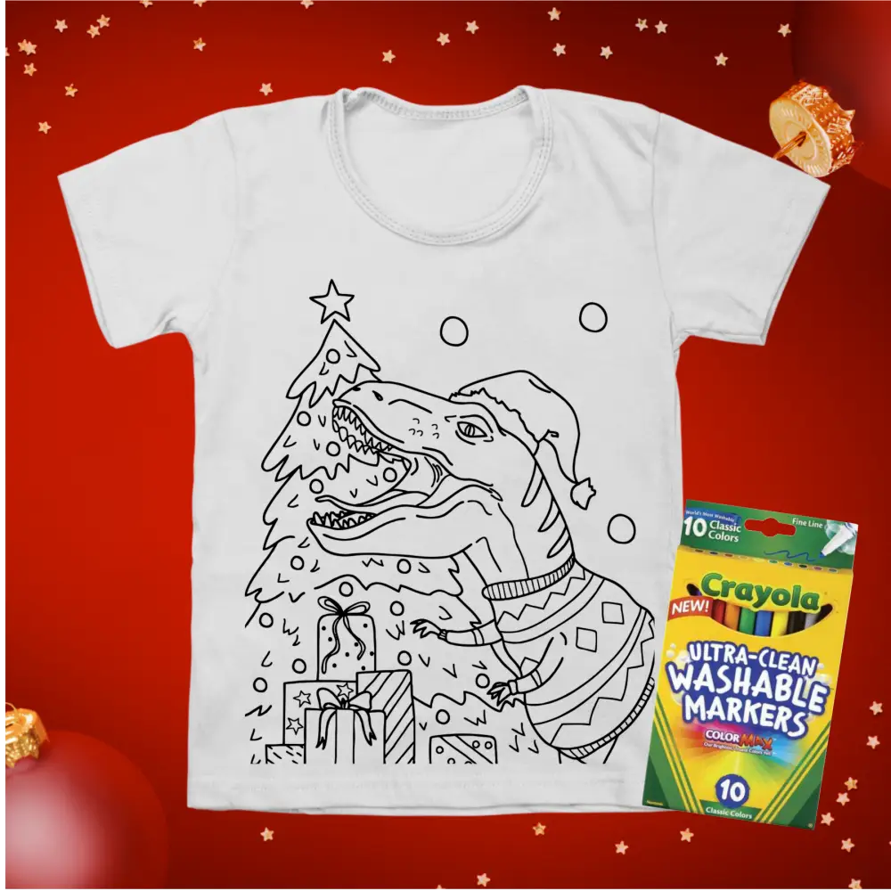 Kids Christmas colouring in t-shirts - Christmas