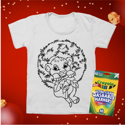 Kids Christmas colouring in t-shirts - Christmas