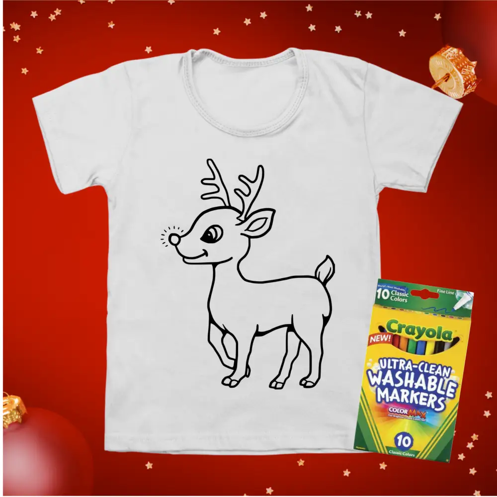 Kids Christmas colouring in t-shirts - Christmas