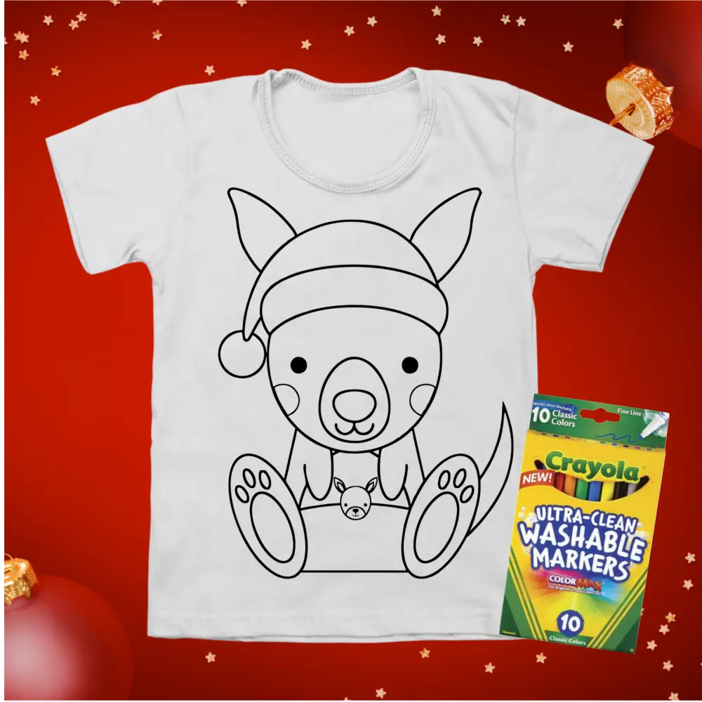 Kids Christmas colouring in t-shirts - Christmas