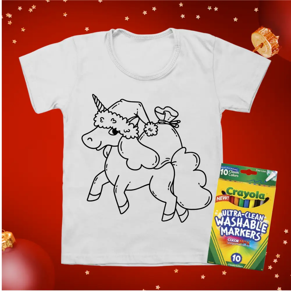 Kids Christmas colouring in t-shirts - Christmas