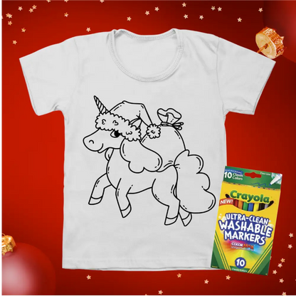 Kids Christmas colouring in t-shirts - Christmas