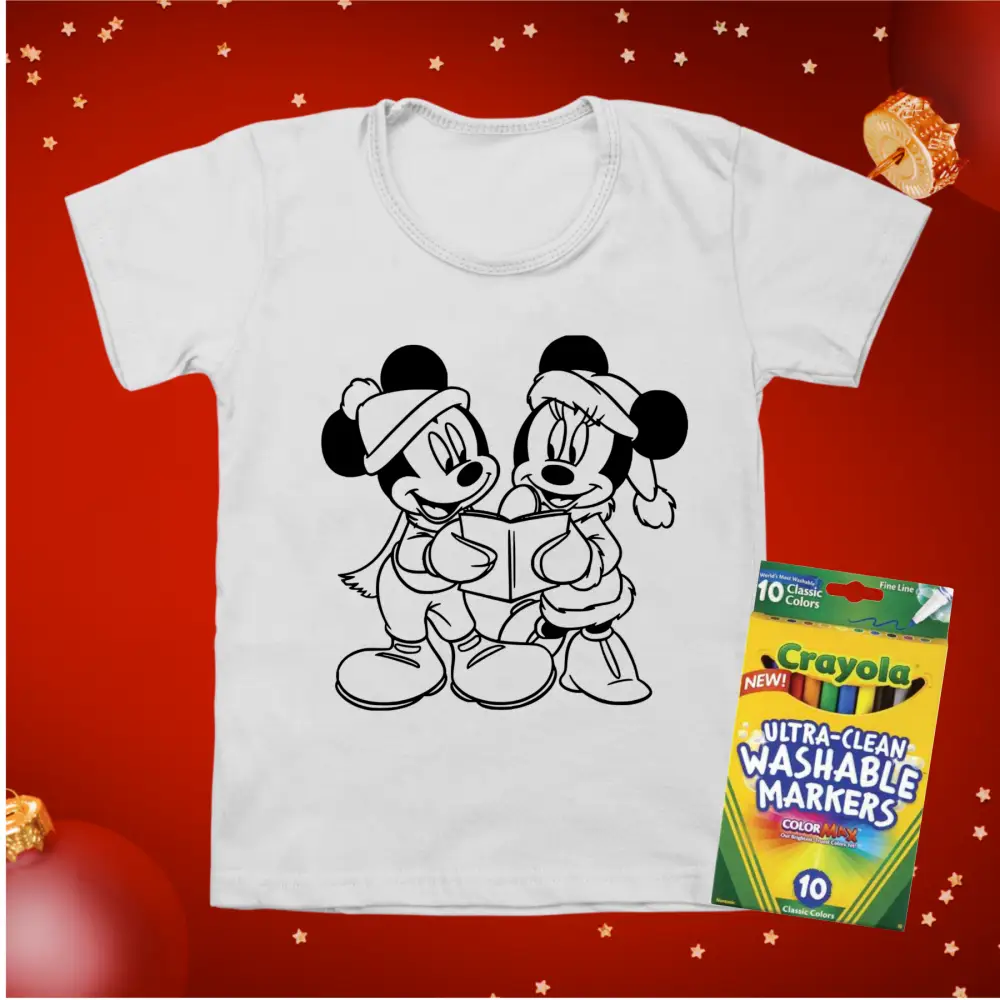 Kids Christmas colouring in t-shirts - Christmas