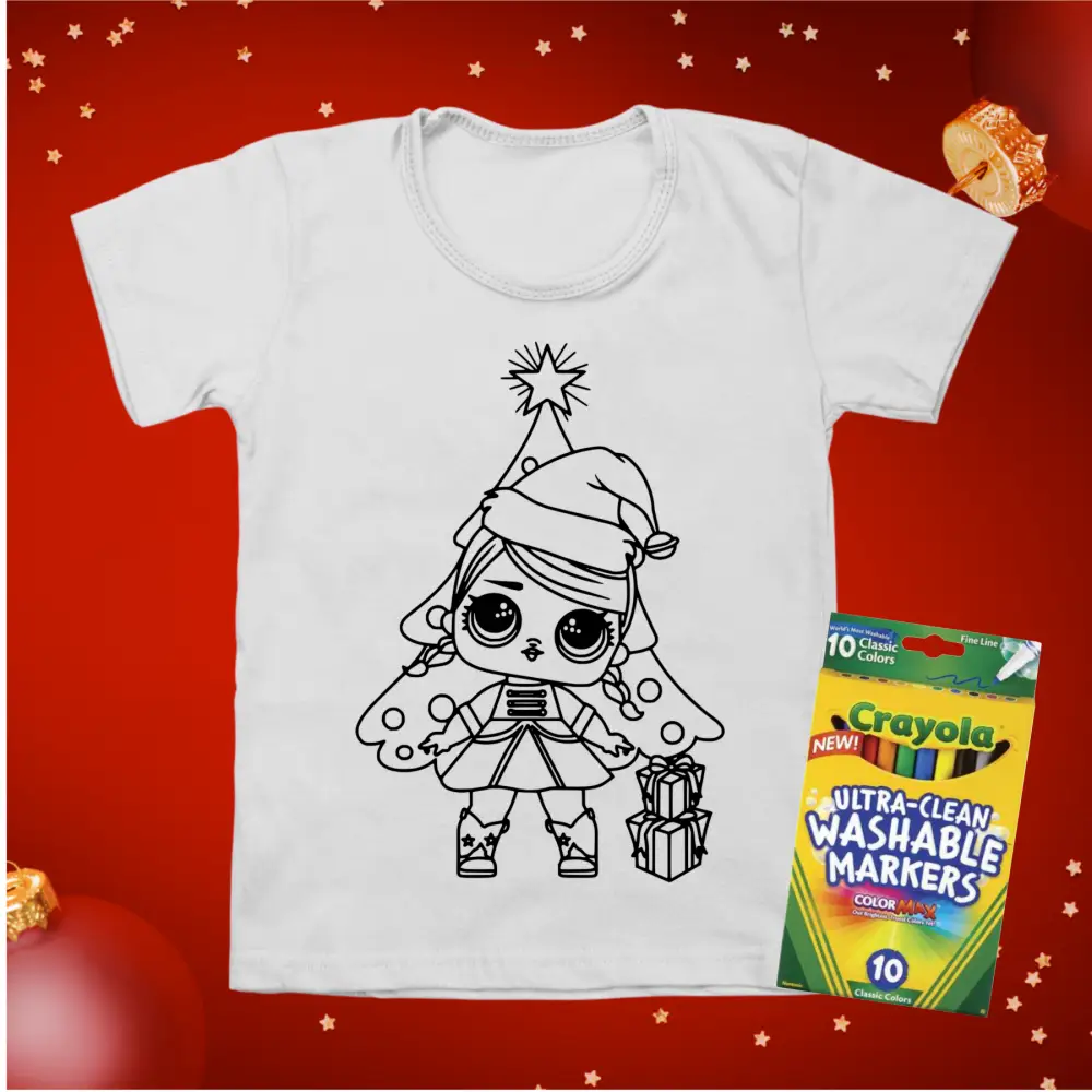 Kids Christmas colouring in t-shirts - Christmas