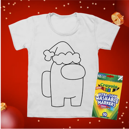 Kids Christmas colouring in t-shirts - Shirt with texta’s / 00 - Christmas