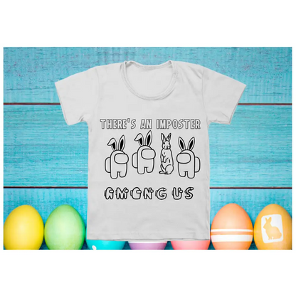 Kids Easter colouring in t-shirts - Easter