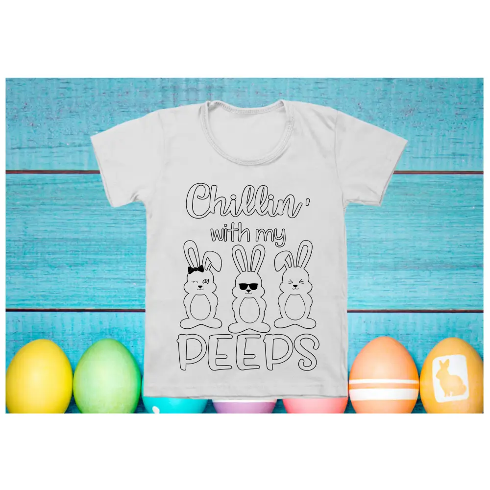 Kids Easter colouring in t-shirts - Easter