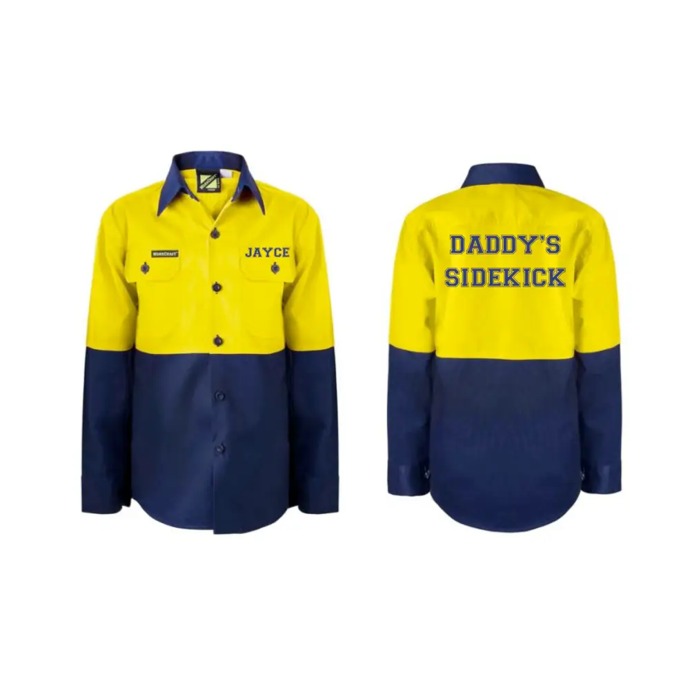 Kids Personalise hi vis shirt - Navy & Yellow - All Things Kids